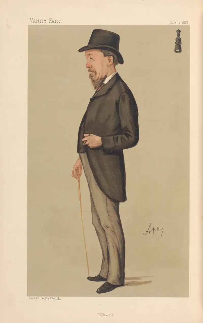 Sports, Miscellaneous; Schack; 'Schack', Mr. J. H. Blackburne, 2 juni 1888 av Carlo Pellegrini