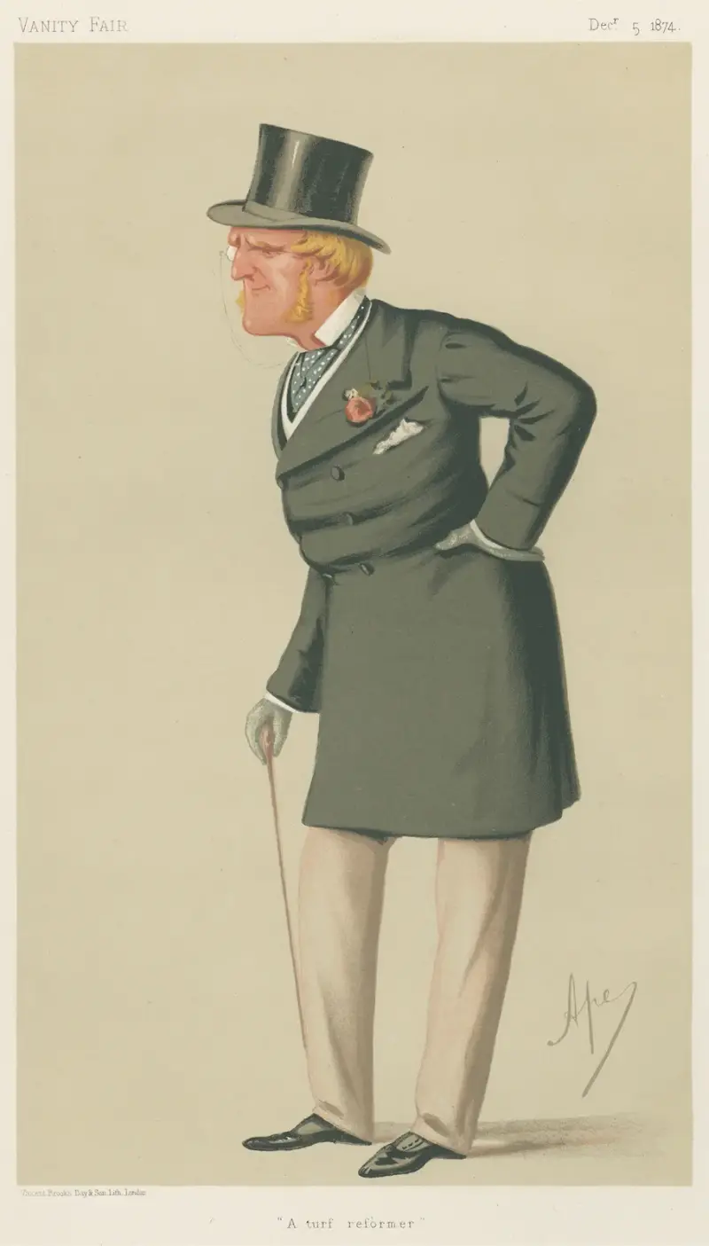 Turf Devotees; ‘A Turf Reformer’, Mr. Henry Chaplin, December 5, 1874 av Carlo Pellegrini