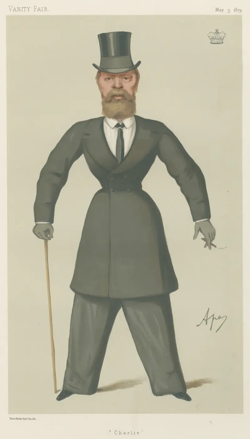 Turf Devotees; ‘Charlie’, Lord Suffield, May 3, 1879 av Carlo Pellegrini