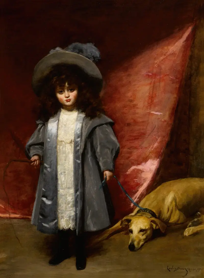 Barn med hund av Carolus-Duran