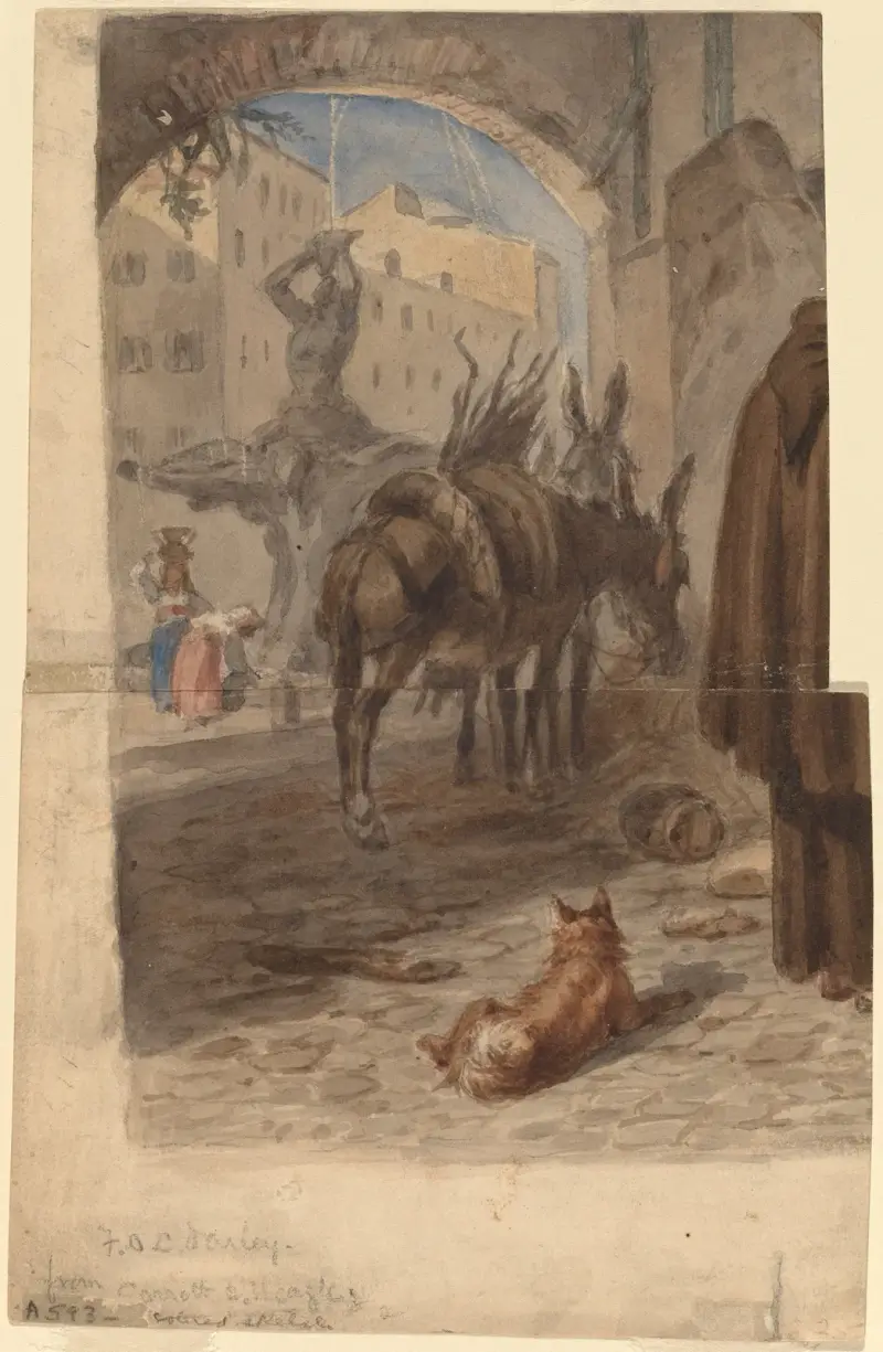 Berninifontänen, Rom av Felix Octavius Carr Darley