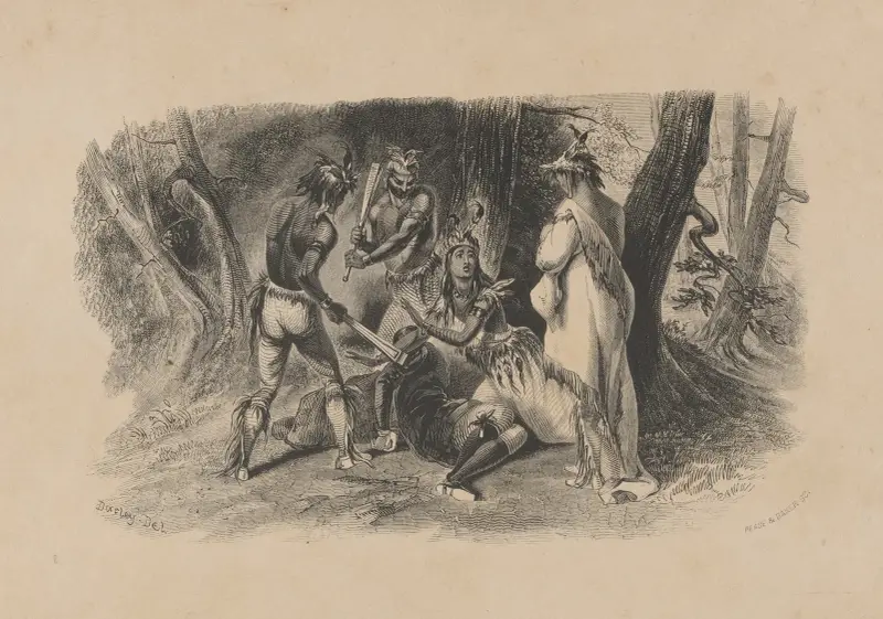 Captain Smith rescued by Pocahontas av Felix Octavius Carr Darley