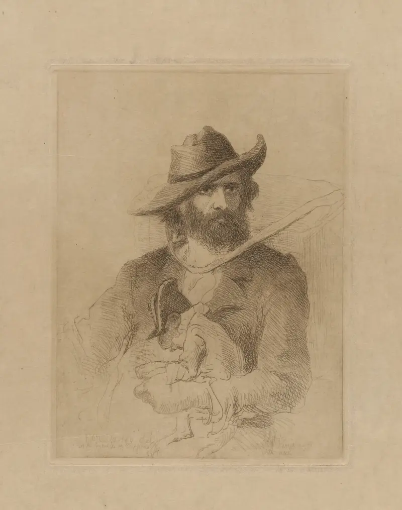Darleys första och enda etsning av Felix Octavius Carr Darley