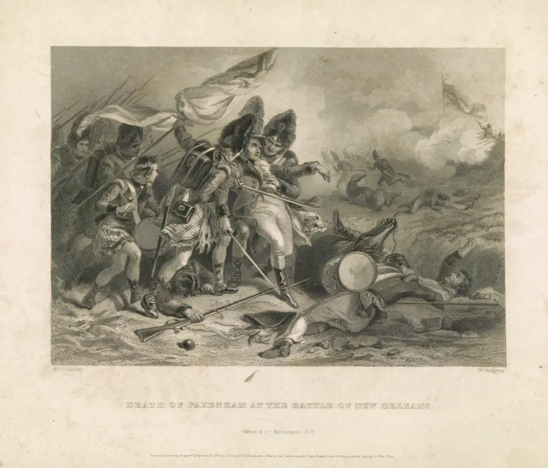 Death of Pakenham at the Battle of New Orleans av Felix Octavius Carr Darley