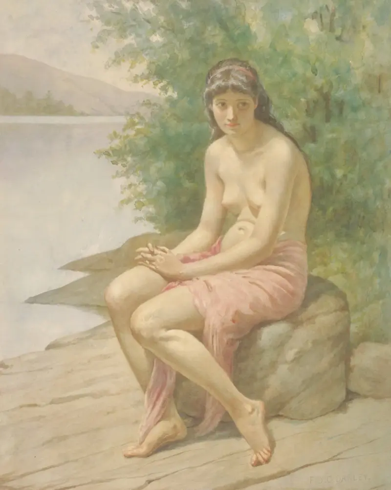 Sittande naken vid en flod av Felix Octavius Carr Darley