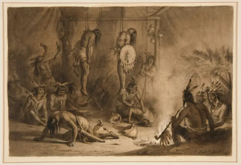 ‘Pohk-hong’ of the Mandan tribe av Felix Octavius Carr Darley