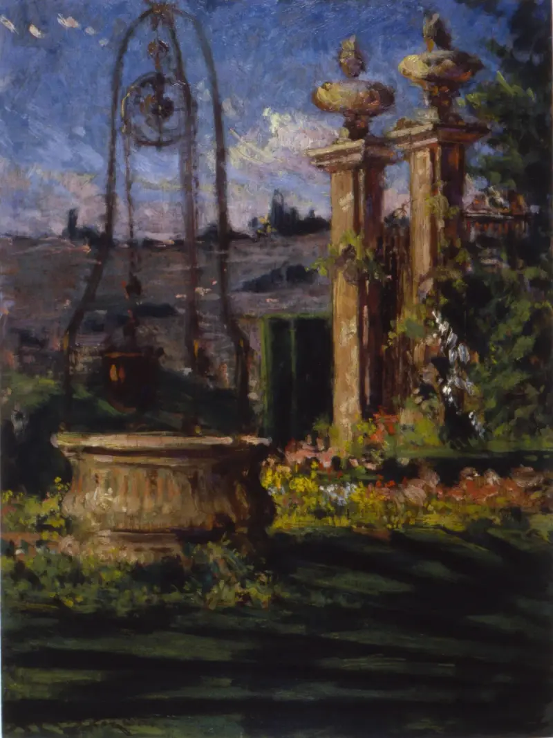 In the Gardens of the Villa Palmieri av James Carroll Beckwith