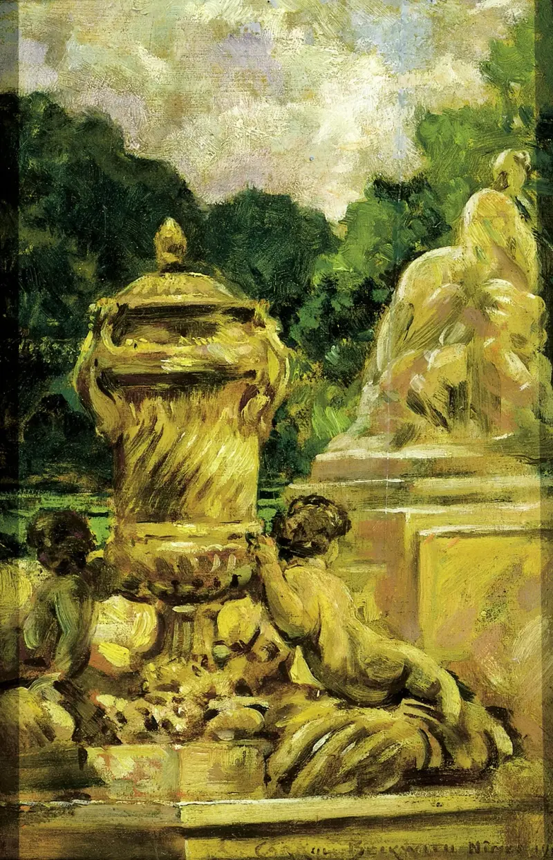 Fontänparken i Nîmes, Frankrike, 1911 – nr 2 av James Carroll Beckwith