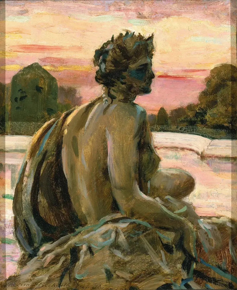 Eine der Figuren am Parterre d'Eau von James Carroll Beckwith