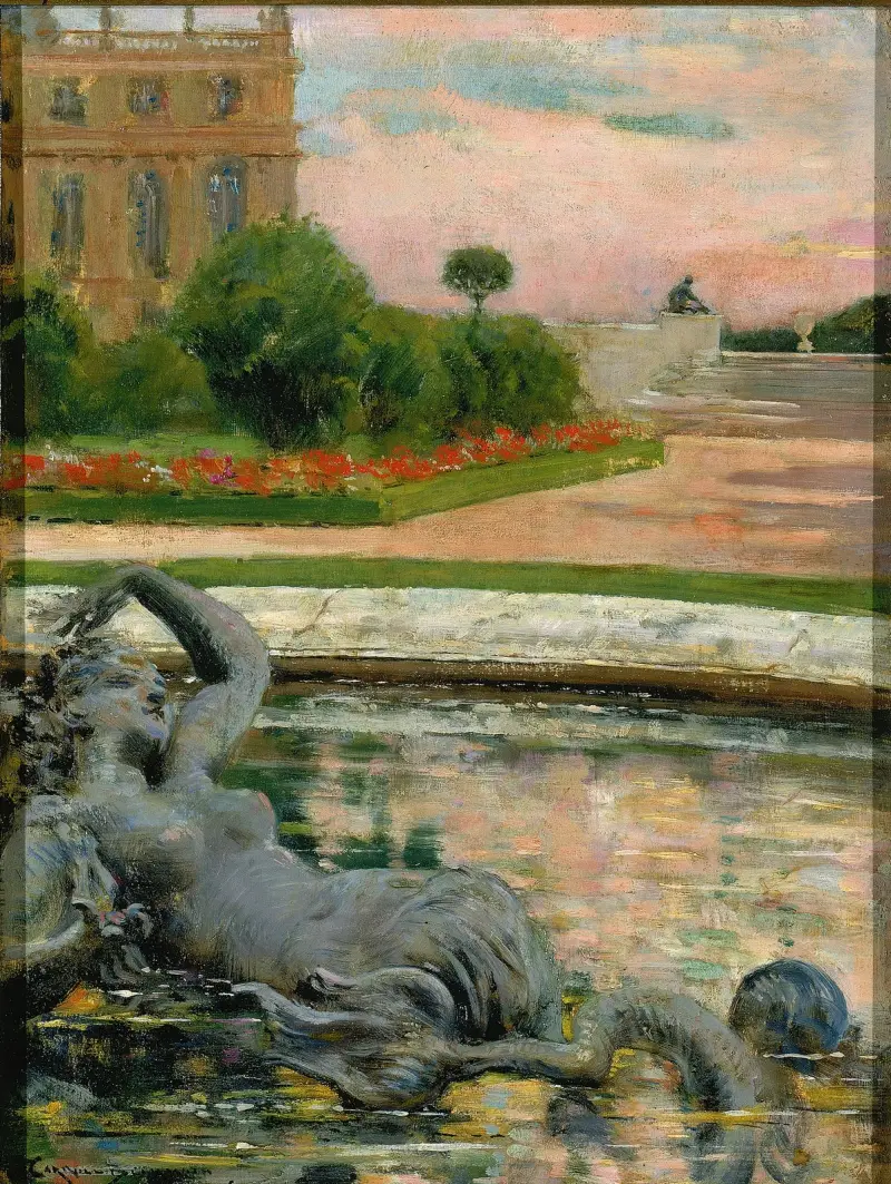 Parterre du Nord, Fontaine des Sirenes av James Carroll Beckwith