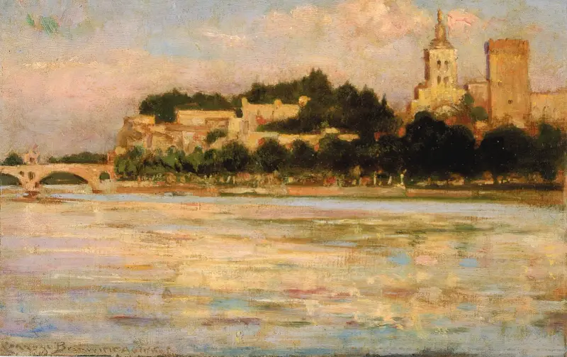 The Palace of the Popes and Pont d’Avignon av James Carroll Beckwith