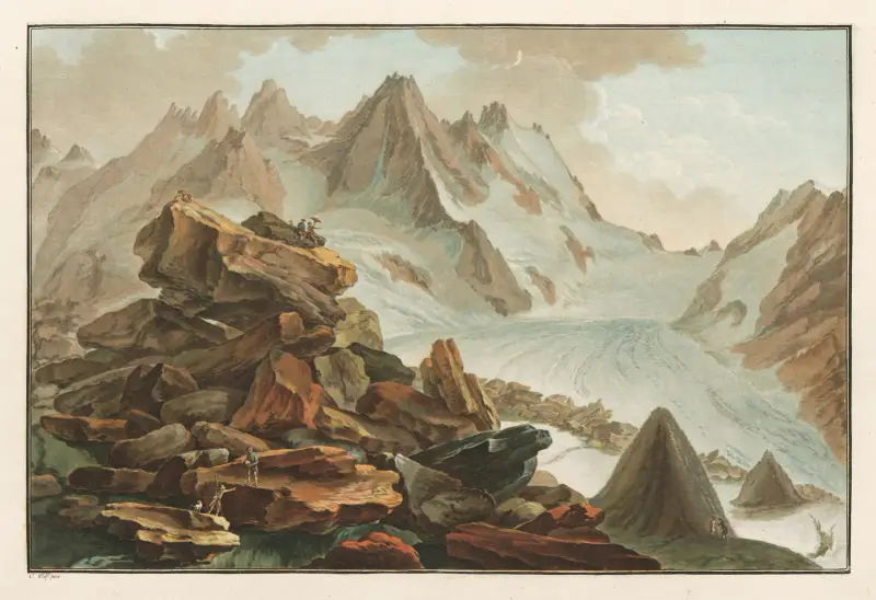 Lauteraarglaciären, kantonen Bern, Oberhasli av Caspar Wolf