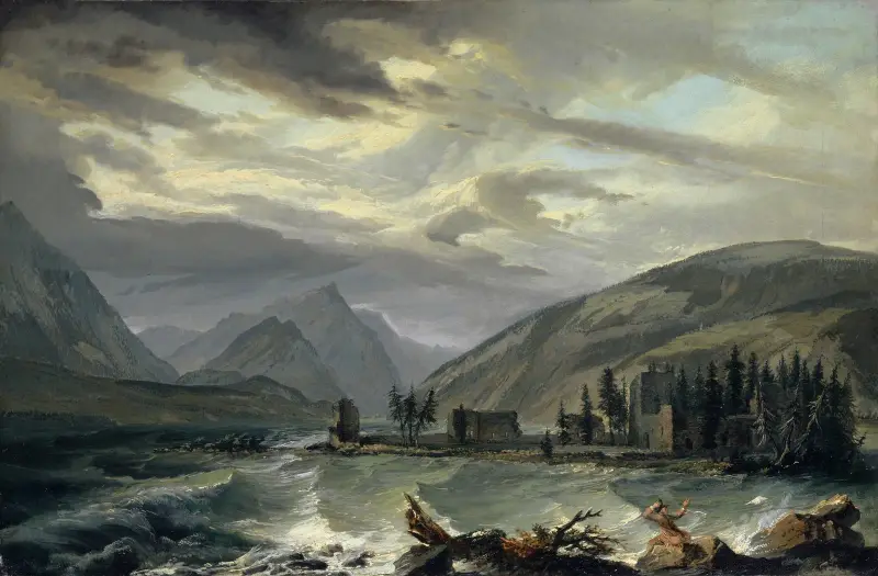 Tempest over the Lake of Thun av Caspar Wolf
