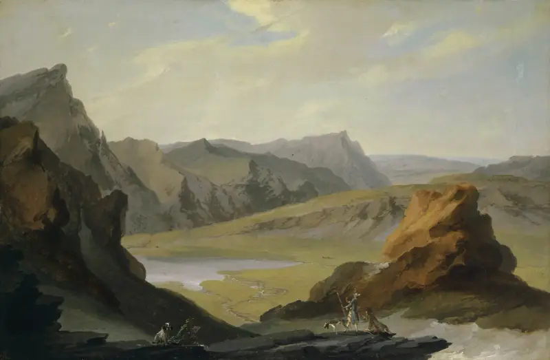 View from the Talistock upon the Lake of Melch av Caspar Wolf