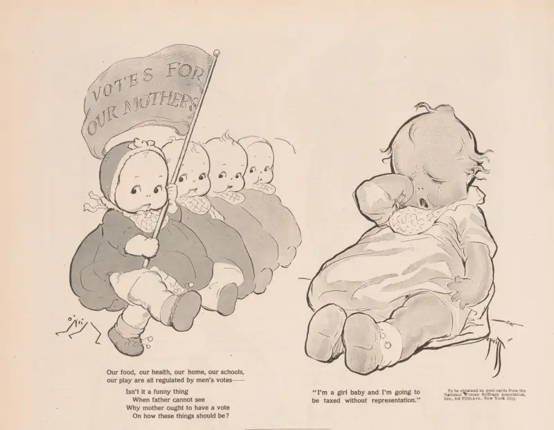 Suffragetten-Kewpies von Rose Cecil O'Neill