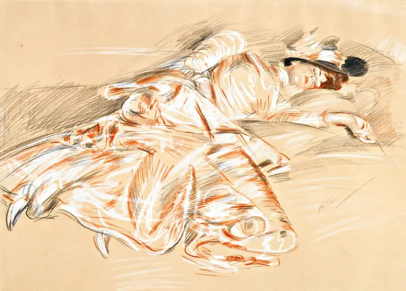 Sovande ung flicka av Paul César Helleu