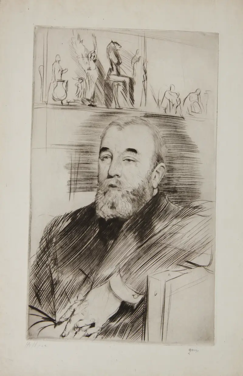 Portrait Of Henri Rouart av Paul César Helleu