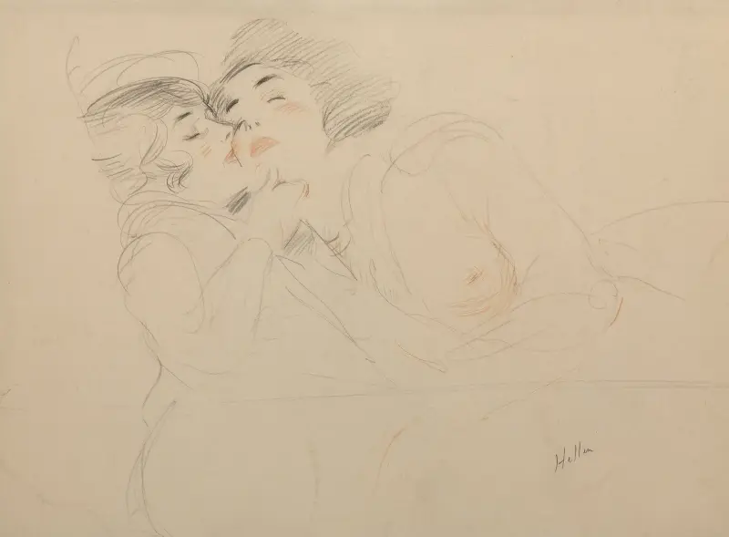 Två kvinnor av Paul César Helleu
