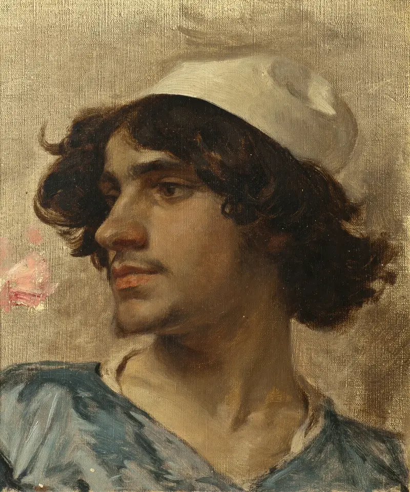 Ung mans huvud av Charles Bargue