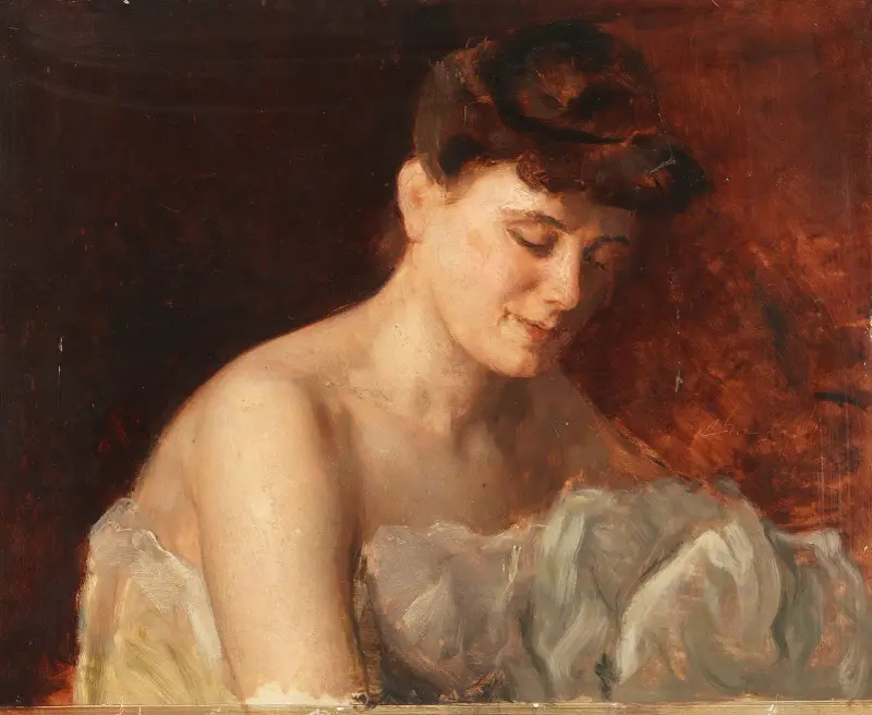 Frauenporträt (Studie) av Charles Chaplin