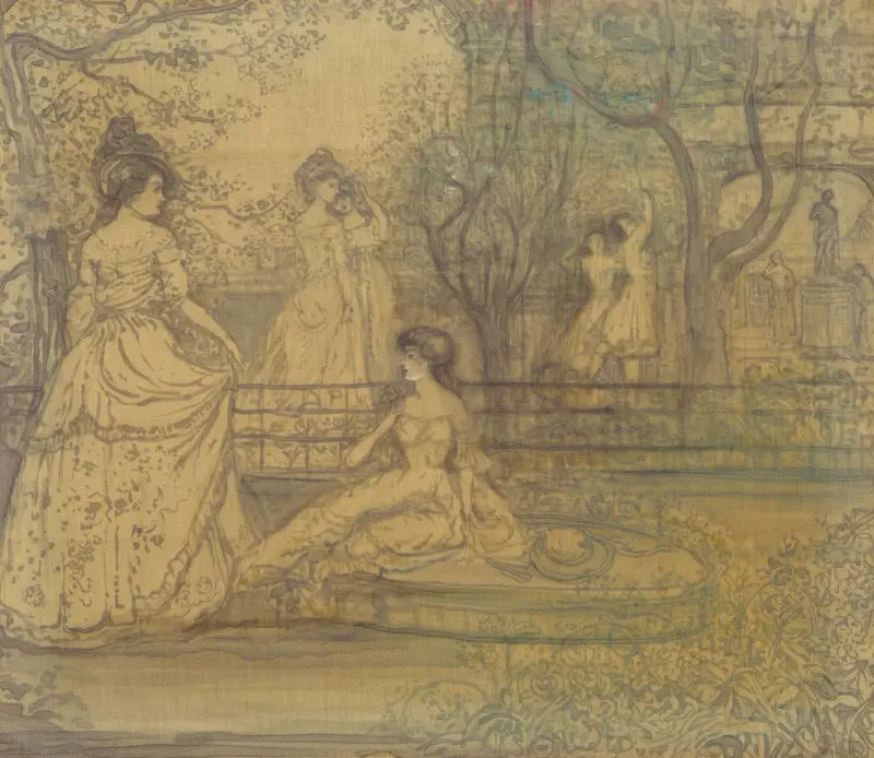 Damer i en trädgård av Charles Conder