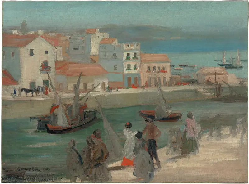 Kajen i Algeciras, Spanien av Charles Conder