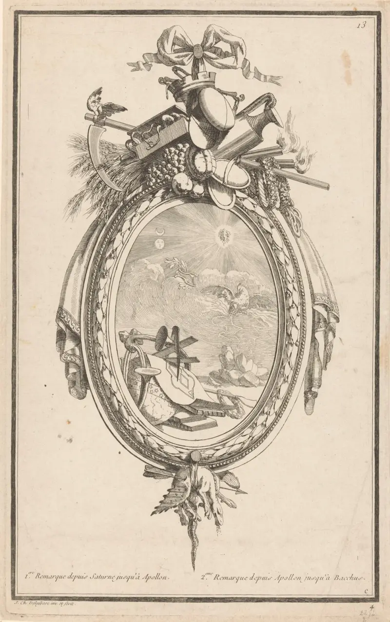1ere Remarque depuis Saturne jusqu’à Apollon, 2eme Remarque depuis Apollon jusqu’à Bacchus av Jean-Charles Delafosse