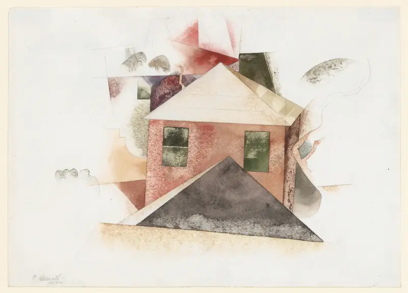 Houses with Red av Charles Demuth