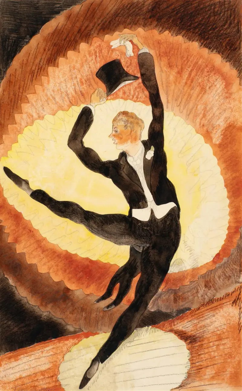 In Vaudeville, Acrobatic Male Dancer with Top Hat av Charles Demuth