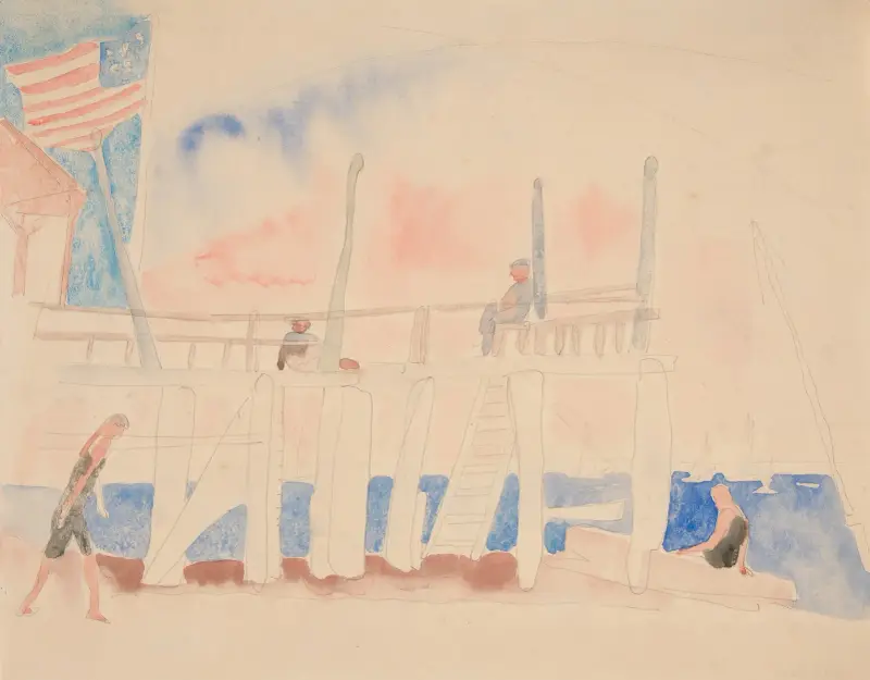 Pier mit vier Figuren von Charles Demuth