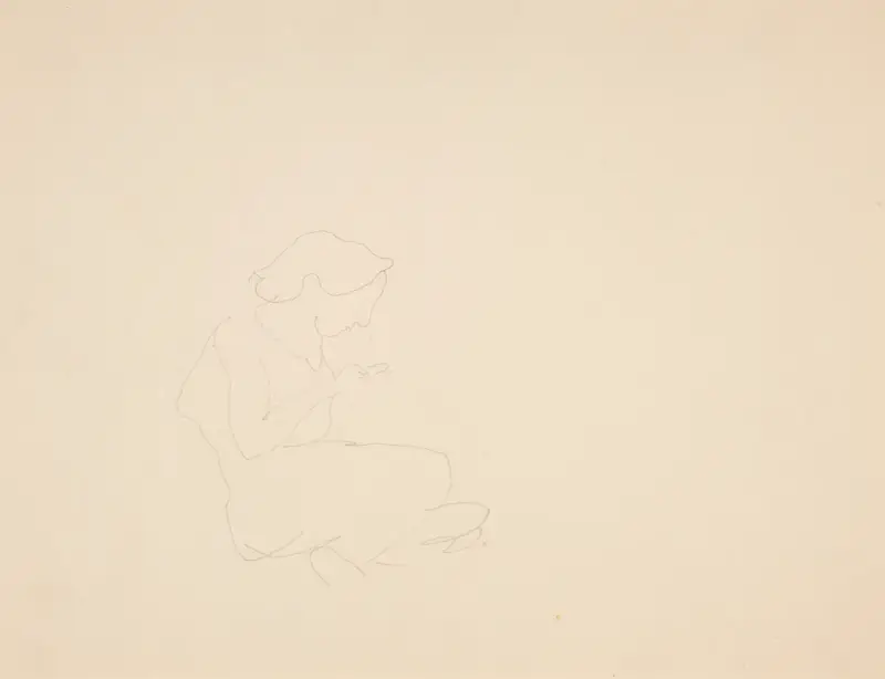 Sittande kvinna som ser ned av Charles Demuth