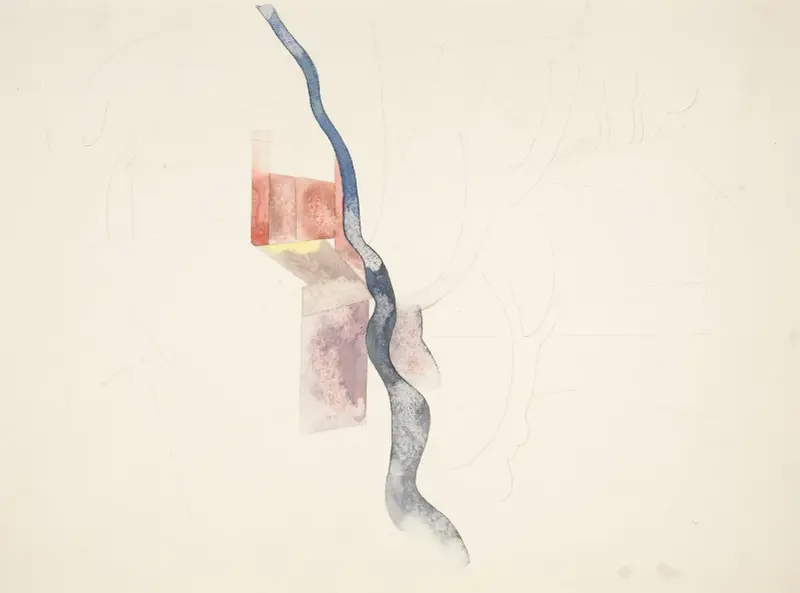 Abstrakce stromu (pravděpodobně studie k obrazu Červené komíny, 1918), Charles Demuth