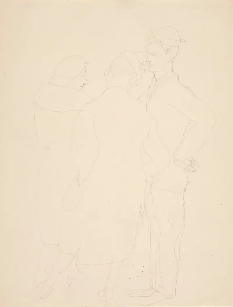 Kvinna med två sjömän av Charles Demuth