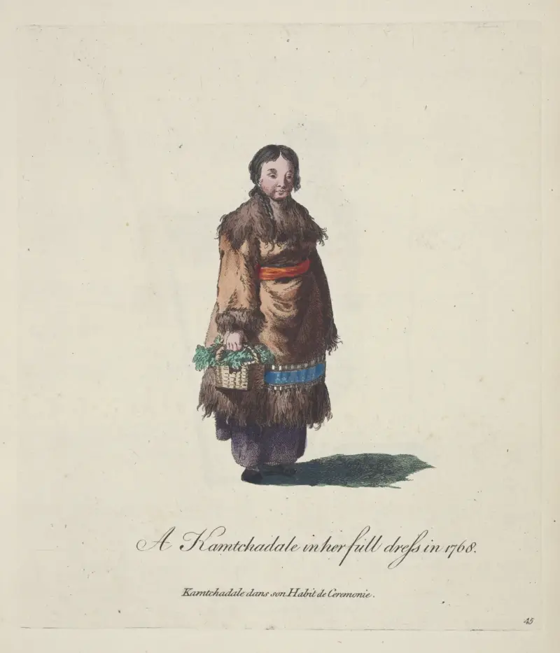 En kamtjadalin i full skrud 1768 av Charles Grignion