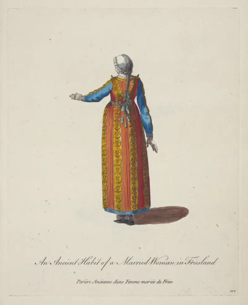 Eine alte Sitte einer verheirateten Frau in Friesland, 1757 – Nr. 2 von Charles Grignion