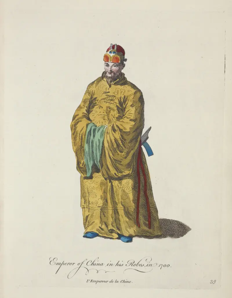 Emperor of China in his robes, in 1700. L’empereur de la Chine. av Charles Grignion