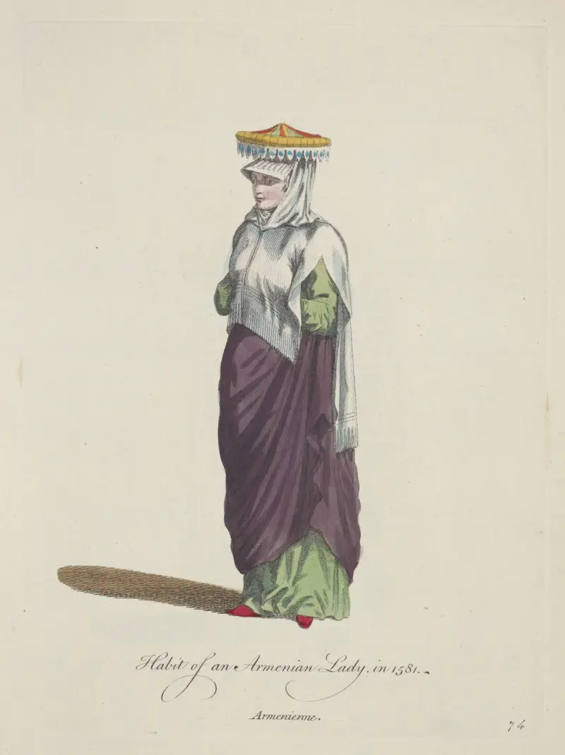 Habit of a Armenian ladiy in 1581. Armenienne. av Charles Grignion