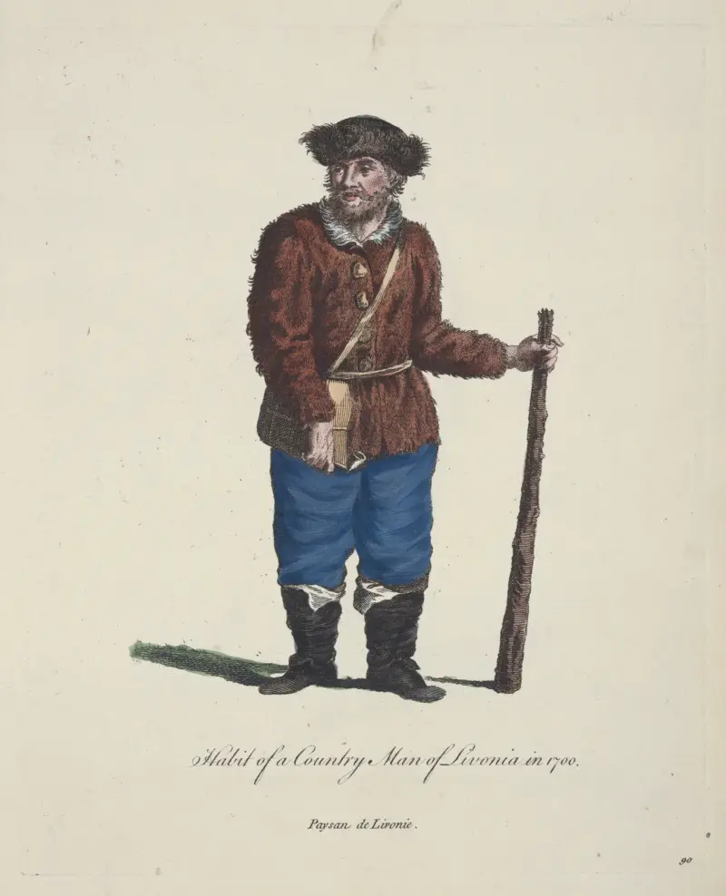 Oděv livonského venkovana z roku 1700, Charles Grignion