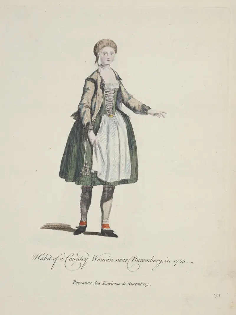 Habit of a country woman near Nuremberg in 1755. Paysan des environs de Nuremberg. av Charles Grignion