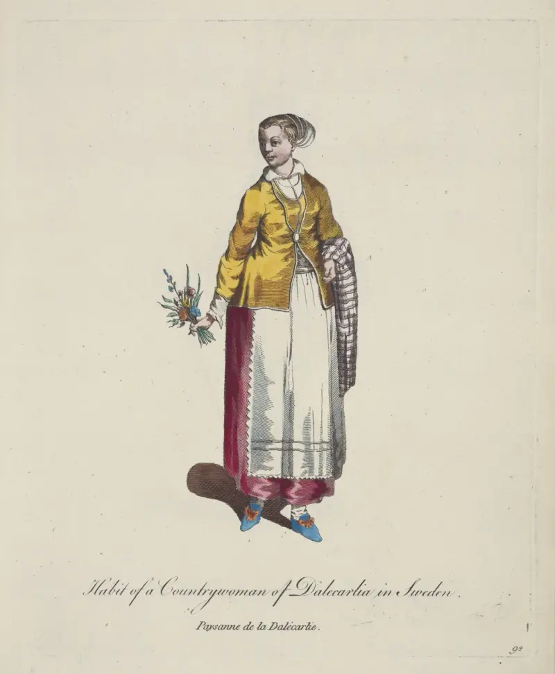 Habit of a countrywoman of Dalecarlia in Sweden. Paysanne de la Dalécarlie. von Charles Grignion
