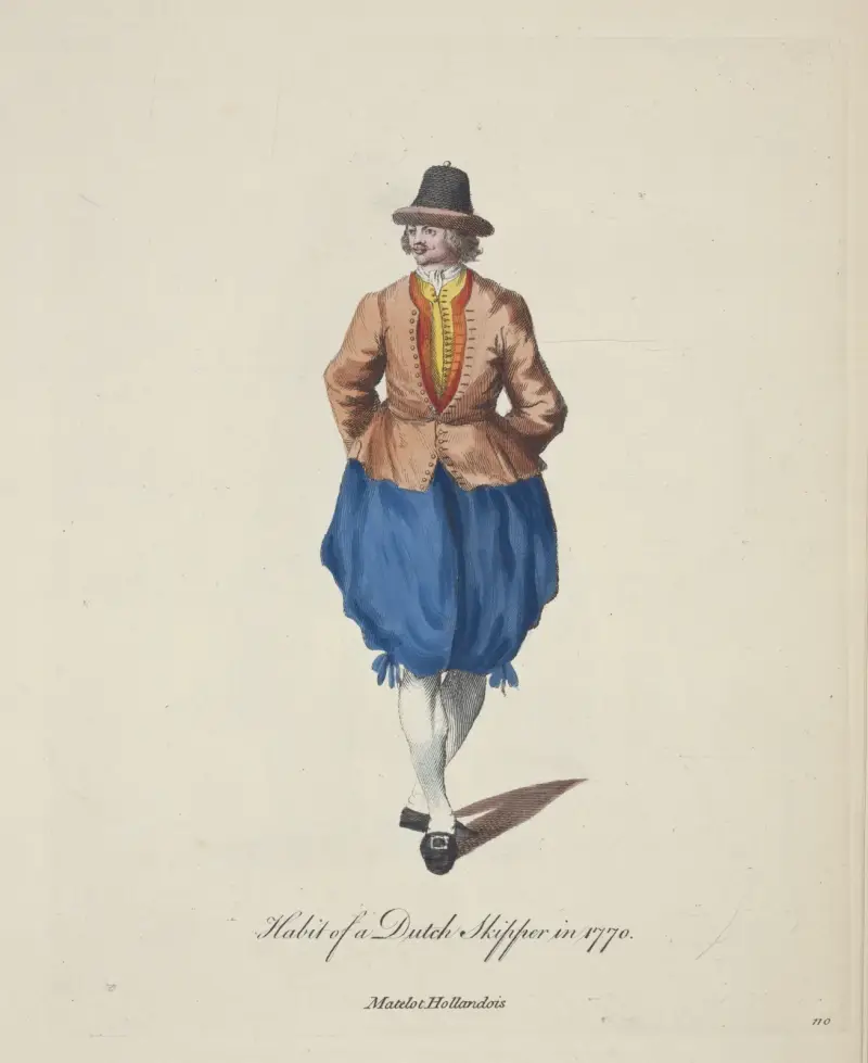 Tracht eines holländischen Schiffers im Jahr 1770 von Charles Grignion
