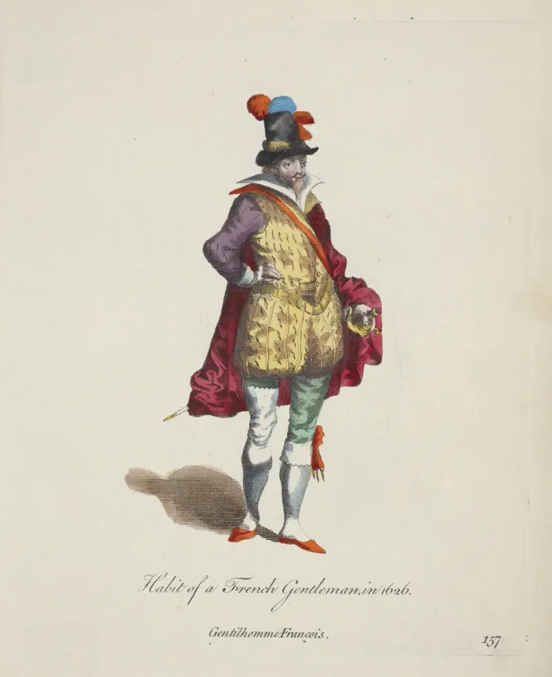 Úbor francouzského šlechtice roku 1626. Gentilhomme François., Charles Grignion