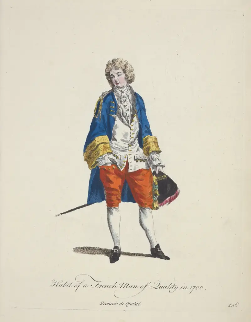 Habit of a French man of quality in 1700. Francois de qualité. av Charles Grignion