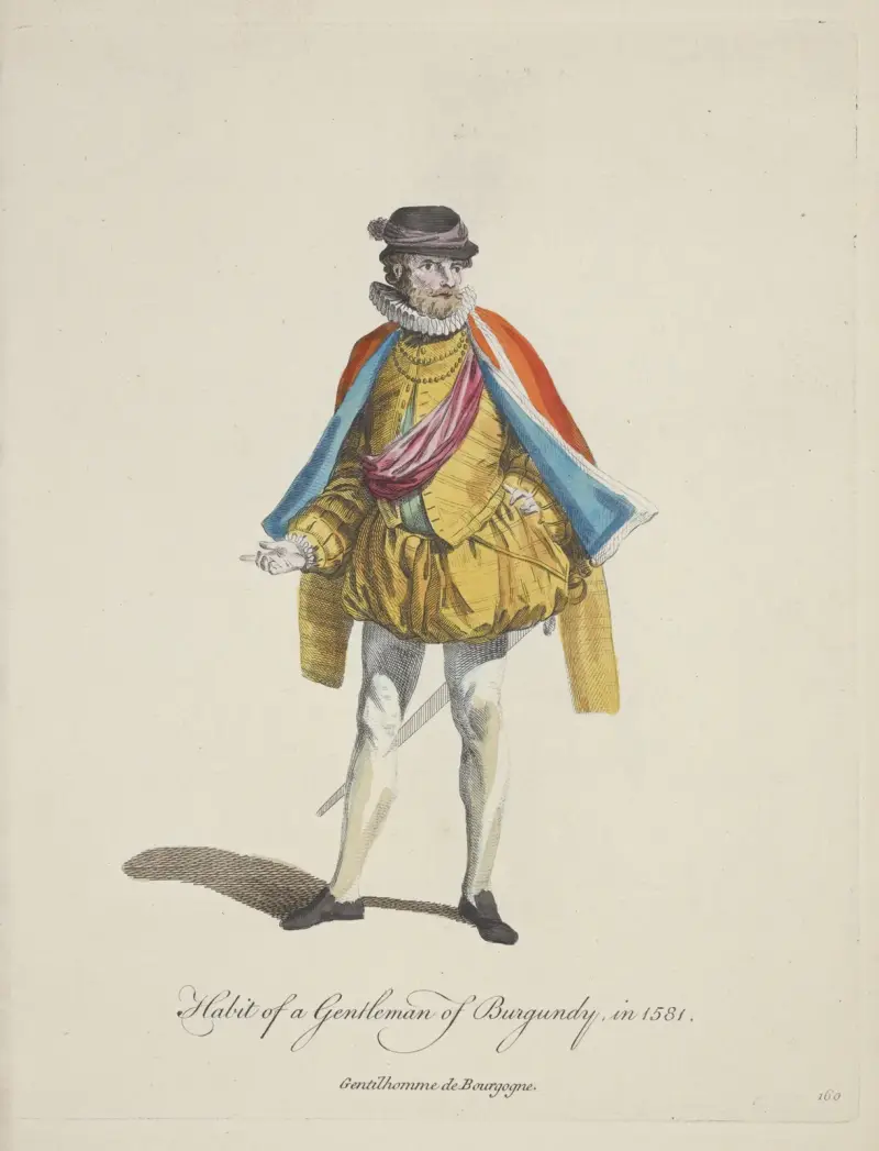 Kleidung eines burgundischen Gentlemans im Jahr 1581 von Charles Grignion