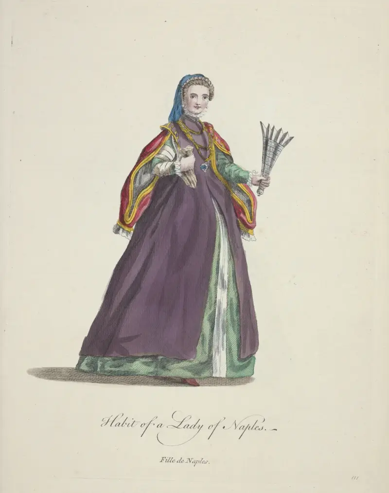 Tracht einer Dame aus Neapel. Fille de Naples. von Charles Grignion