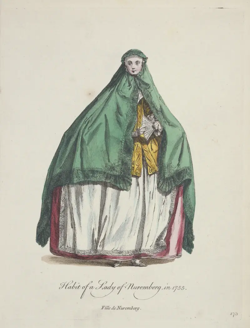 Tracht einer Nürnbergerin im Jahr 1755 von Charles Grignion