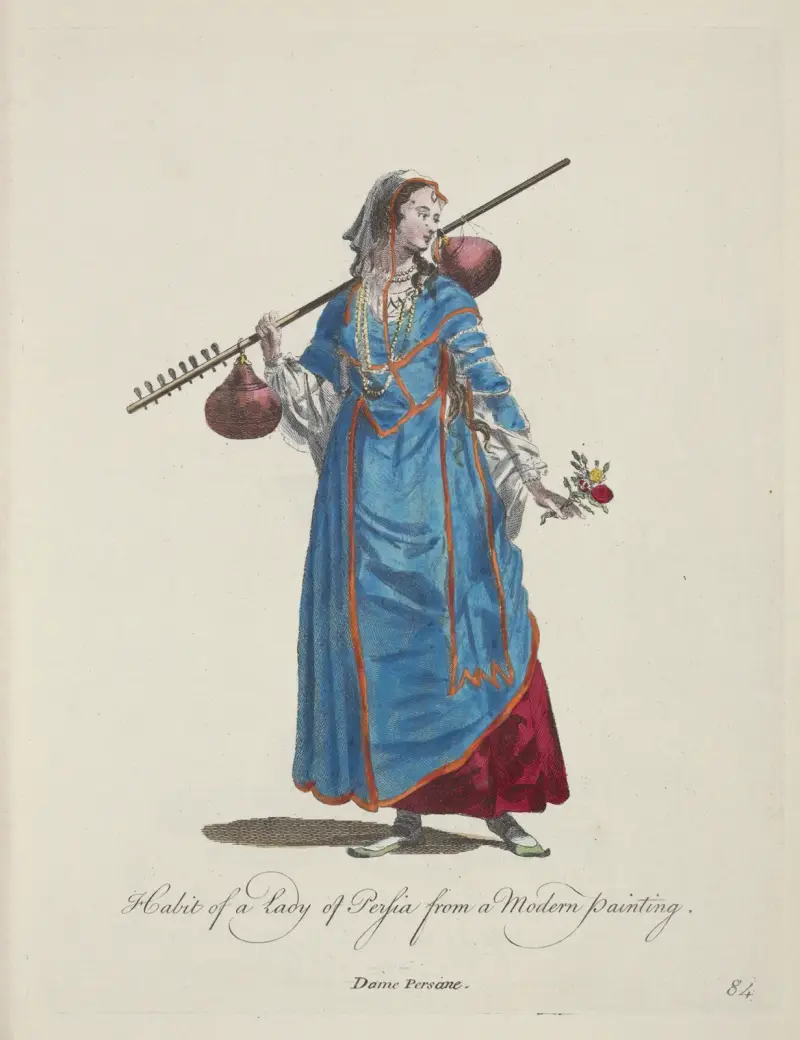 Strój damy perskiej z nowoczesnego obrazu. Dame Persiane, Charles Grignion