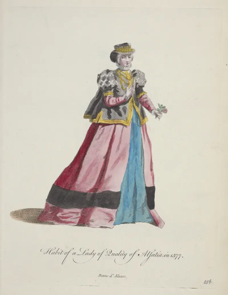 Dámský oděv z Alsaska z roku 1577, Charles Grignion