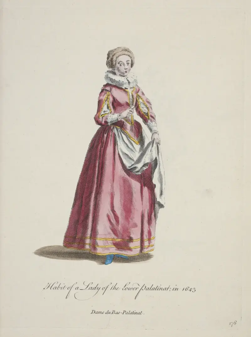 Dräkt för en dam från Nedre Pfalz 1643 av Charles Grignion