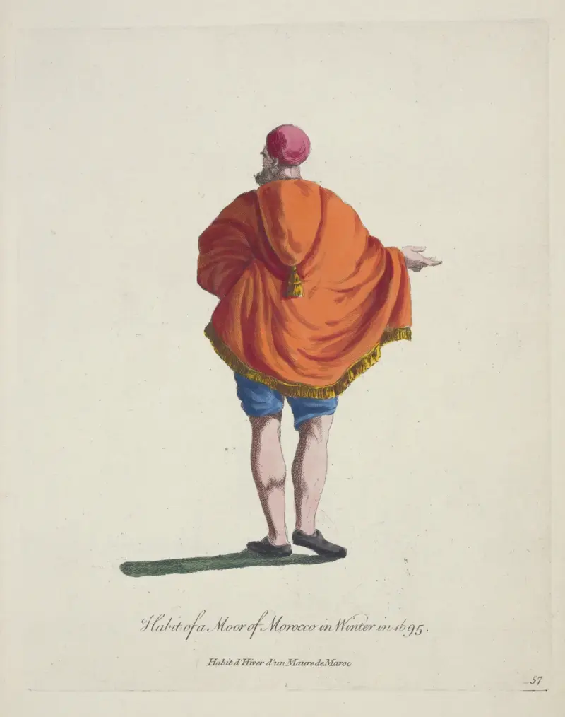 Strój Maurów z Maroka zimą w 1695 roku. Strój zimowy Maura z Maroka, Charles Grignion